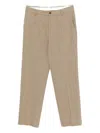 Golden Goose Textured Linen-blend Trousers In Neutral