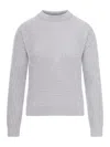 Golden Goose Textured Open-knit Crewneck Sweater In White