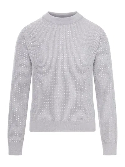 Golden Goose Textured Open-knit Crewneck Sweater In White