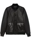 Golden Goose Deluxe Brand Textured Ribbed Black Jacket With Button-up Front And Sporty Collar