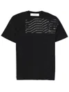 Golden Goose T-shirt With Flag Print In Black