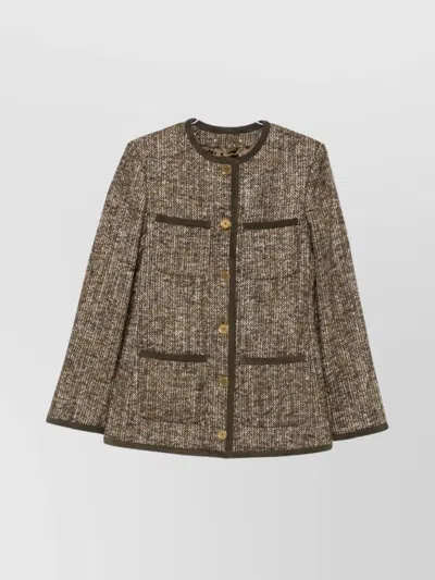 GOLDEN GOOSE TEXTURED WOOL BLEND OUTERWEAR JACKET