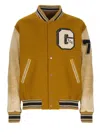 Golden Goose Wool And Leather Bomber Jacket In Brown