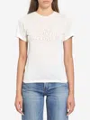 Golden Goose Viscose Blend T-shirt With Ribbed Crew Neck And Front Print In White