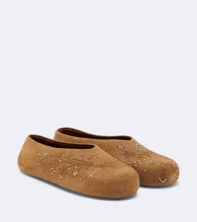 Golden Goose Tierra Studded Suede Slip-on Shoes In Sand