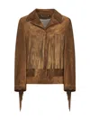 Golden Goose Women Tobacco Suede Fringe Jacket In Brown