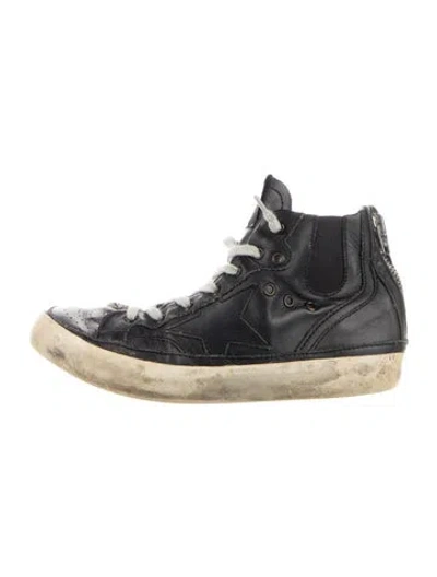 Pre-owned Golden Goose Babies' Toddler Boys Leather Lace Up Closure Sneakers In Black