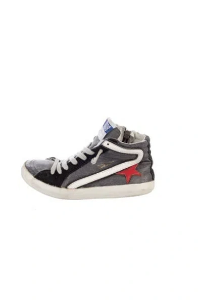 Pre-owned Golden Goose Babies' Toddler Boys Pattern Printed Leather Trim Sneakers In Gray