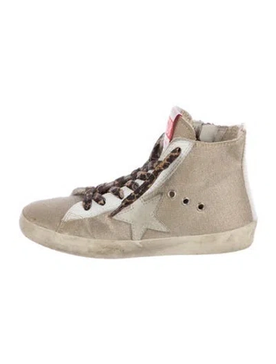 Pre-owned Golden Goose Babies' Toddler Girls' Glitter Francy High Top Sneakers In Gold