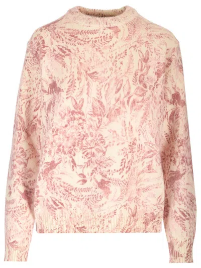 Golden Goose Toile De Jouy Print Sweater In White