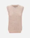 Golden Goose Mesh Knit Top With Sequins And Contrasting Details
