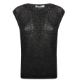 Golden Goose Sleeveless Top Round Neck Sequin Embellishments In Black