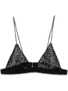 Golden Goose Beaded Crochet Bra Top In Black