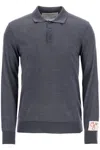 Golden Goose Charcoal Virgin Wool Polo With Golden Applications