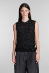 Golden Goose Knitted Vest With Sequins Embell In Black