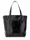 Golden Goose Black Leather Tote With Structured Silhouette In Black