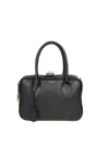 Golden Goose Life Black Sheepskin Bag And Gold Details In Black