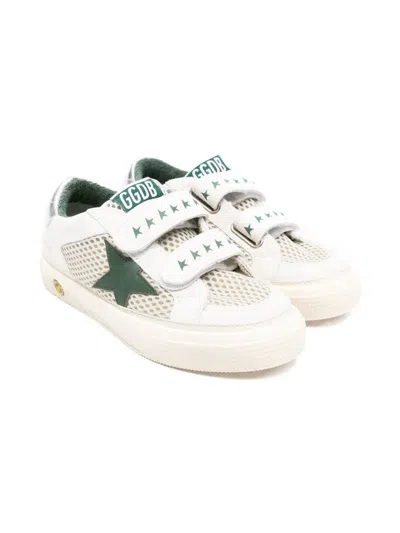 Golden Goose Kids' Touch-strap Sneakers In White
