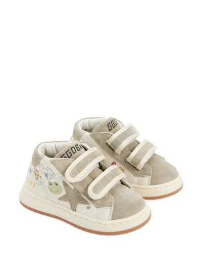 Golden Goose Kids' Touch-strap Star Sneakers In Neutral