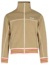 Golden Goose Womens Light Beige Zipped Sweatshirt With White Logo In Beige