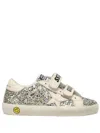 Golden Goose Boys Gold Kids Old School Glitter-embellished Leather Low-top Trainers 9-12 Years In Gray