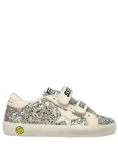 GOLDEN GOOSE TRAINERS GLITTER UPPER LEATHER STAR AND HEEL