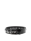 Golden Goose Trinidad Belt With Studded Metal Buckle In Negro