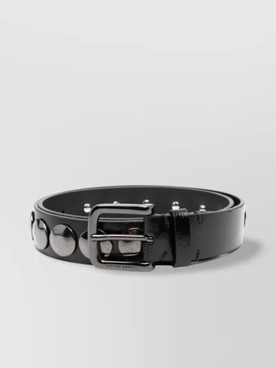 Golden Goose Trinidad Belt With Studded Metal Buckle In Black
