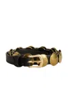 Golden Goose Trinidad Thin Washed Leather Studded Belt In Black