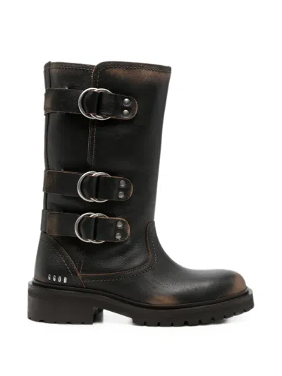 Golden Goose Triple-buckle Distressed-effect Biker Boots In Multi