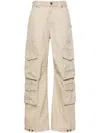Golden Goose Panelled Cotton Cargo Trousers In Neutral