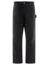 Golden Goose Relaxed Fit Black Cotton Utility Trousers In Black