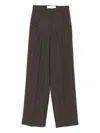 Golden Goose Brown Pinstripe Wool Wide-leg Trousers In Brown