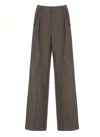 Golden Goose Wide Leg Trousers Pleated Front And Pockets In Brown