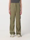 Golden Goose Military Green Viscose Cargo Trousers In Military