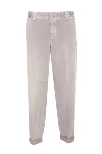 Golden Goose Trousers With Rolled Cuffs And Pockets In Gray
