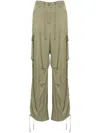 Golden Goose Military Green Viscose Cargo Trousers In Kalamata