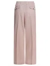 Golden Goose 'flavia' Pink Pants With Front Pences And Rear Logo Charm Detail In Pink