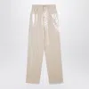 Golden Goose Trousers With Transparent Sequins Écru