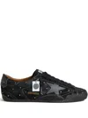 Golden Goose True-star Crystal Sneakers In Black