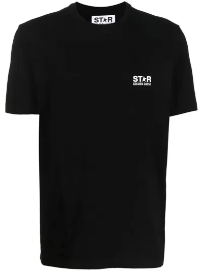 Golden Goose Tshirt Con Stampa Logo In Black
