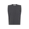 Golden Goose Journey Sleeveless Padded Shoulder T-shirt In Grey