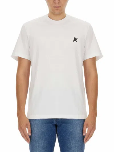 Golden Goose Tshirt In Cotone In White