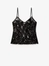 Golden Goose Deluxe Brand Women Tulle Top With Sequins Embroidery In Black