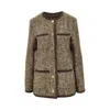 Golden Goose Journey Boxy Tweed Jacket In Brown