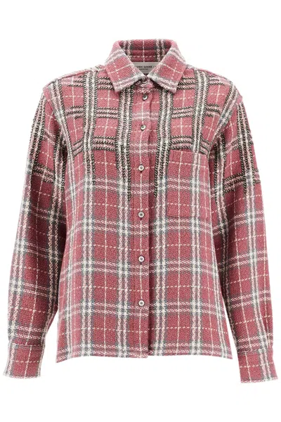 Golden Goose Tweed Overshirt With Applique In Pink