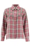 GOLDEN GOOSE TWEED OVERSHIRT WITH APPLIQUE