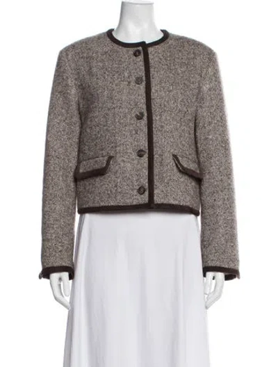 Pre-owned Golden Goose Tweed Pattern Jacket In Brown