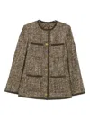 Golden Goose Textured Wool Blend Outerwear Jacket In Brown
