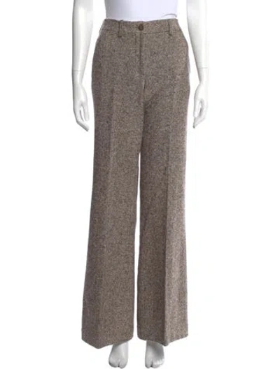 Pre-owned Golden Goose Tweed Wide Leg Pants In Brown